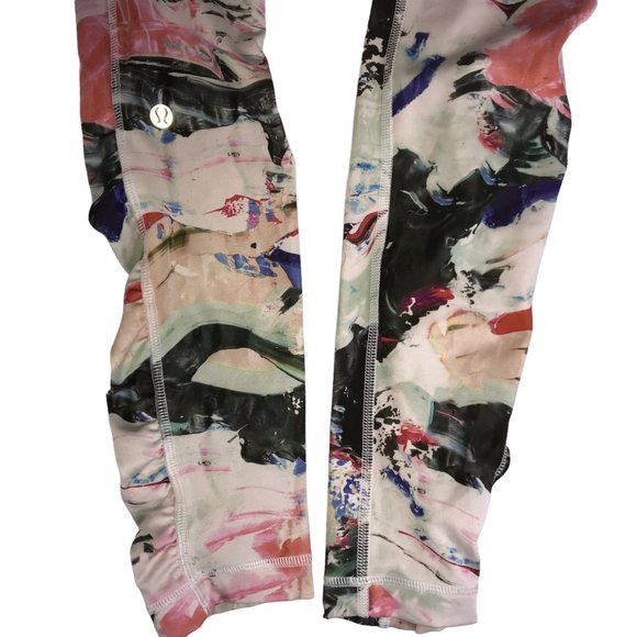 Lululemon Unicorn Tears Legging White Black Pink Size Women's 4, 28" Inseam - Picture 7 of 8